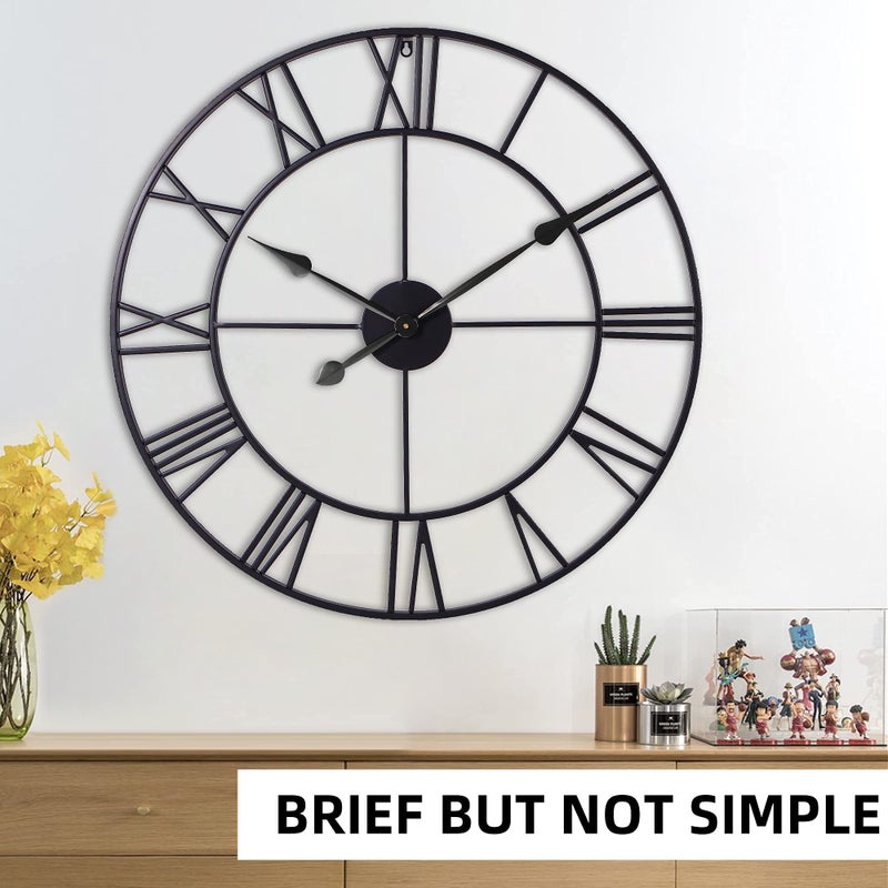 INFINITY TIME Large 30 Inch Wall Clocks for Modern Living Room Decor,Black Metal Roman Numeral Wall Clock Decorative for Dinning Room,Home Office - Image 4